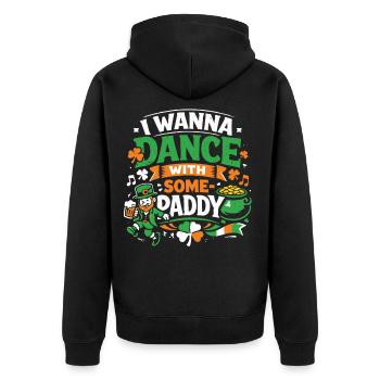 I wanna dance with Some-Paddy | St Patrick's Day - Unisex Premium Bio Zip Hoodie - Schwarz - Hinten - Nico (187cm)