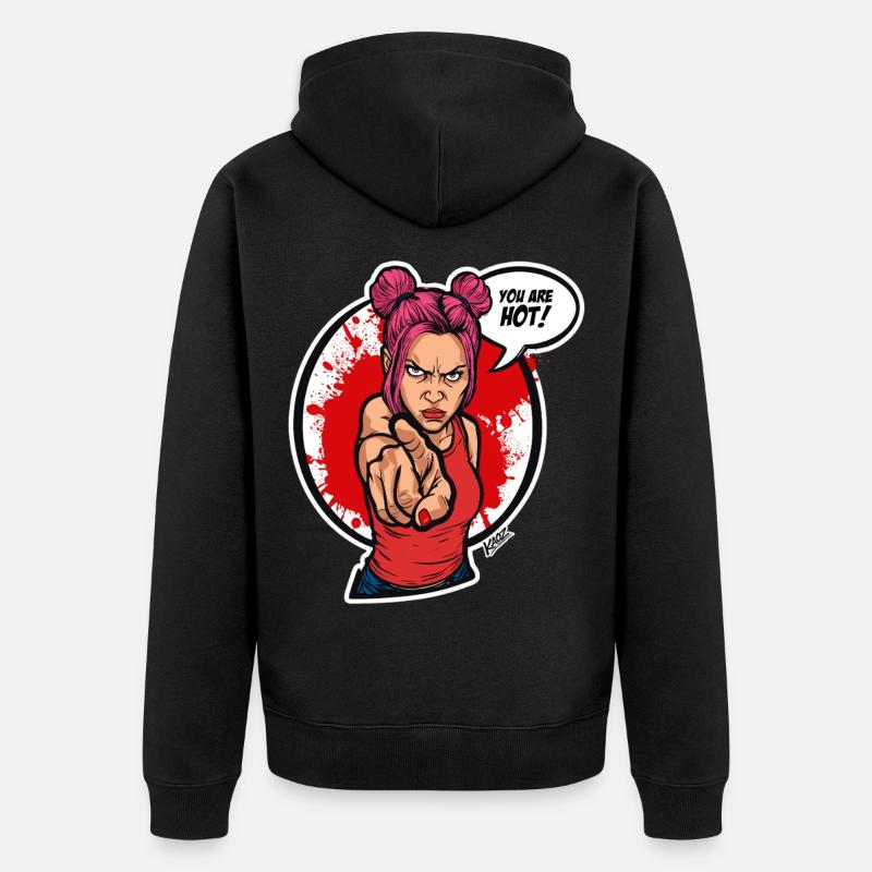 Pointing Power Diva - Unisex Premium Bio Zip Hoodie - Schwarz