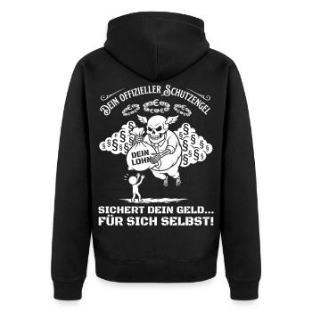 Votre ange gardien officiel sécurise votre argent - Veste à capuche bio Premium Unisexe - noir - Dos - Nico (187cm)