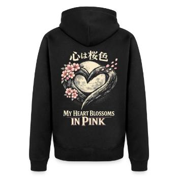 Cherry Blossom Sakura Cherry Blossom - Unisex Premium Organic Zip Hoodie - black - Back - Nico (187cm)
