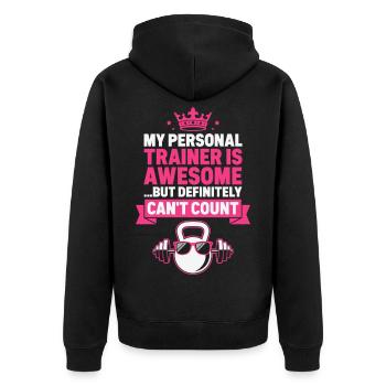 Gym, Fitness - Unisex Premium Organic Zip Hoodie - black - Back - Nico (187cm)