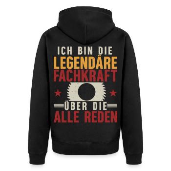Legendary Professional Workplace Humor Job Fun - Unisex Premium Organic Zip Hoodie - black - Back - Nico (187cm)