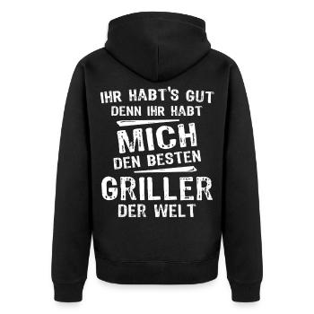 Griller - Veste à capuche bio Premium Unisexe - noir - Dos - Nico (187cm)