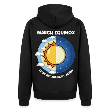 March Equinox Equal Day And Night - Unisex Premium Organic Zip Hoodie - black - Back - Nico (187cm)