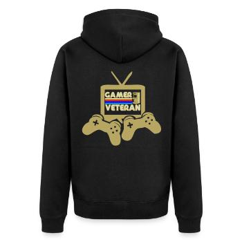 Gamer Veteran Retro TV - Veste à capuche bio Premium Unisexe - noir - Dos - Nico (187cm)