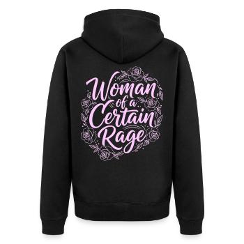 Femme d’un certain don de rage pour les femmes - Veste à capuche bio Premium Unisexe - noir - Dos - Nico (187cm)