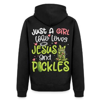 Seule une fille qui aime Jésus fait le - Veste à capuche bio Premium Unisexe - noir - Dos - Nico (187cm)
