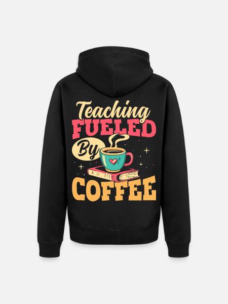 Der Unterricht Wird Von Kaffeepädagogen - Unisex Premium Bio Zip Hoodie - Schwarz
