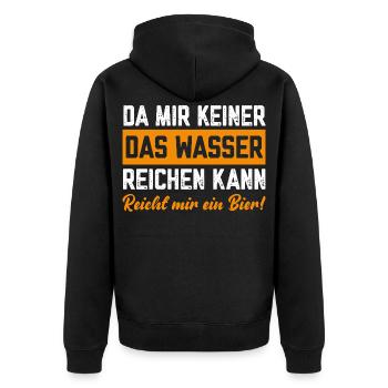 Since no one can give me water, beer is enough for me - Unisex Premium Organic Zip Hoodie - black - Back - Nico (187cm)