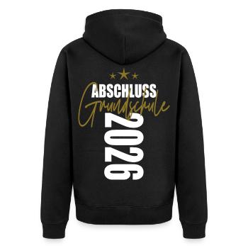 Abschluss_Grundschule_2026 - Unisex Premium Organic Zip Hoodie - black - Back - Nico (187cm)