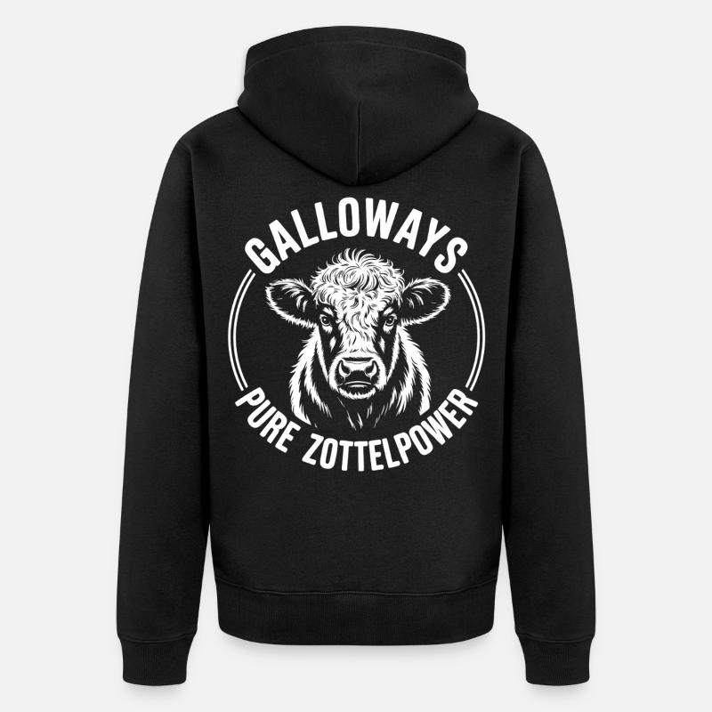 Tête de bœuf de Galloway - Veste à capuche bio Premium Unisexe - noir