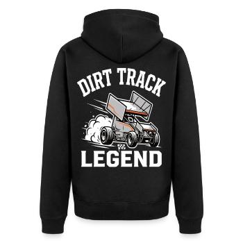 Dirt Track Legend Sprintcar Motif - Unisex Premium Organic Zip Hoodie - black - Back - Nico (187cm)
