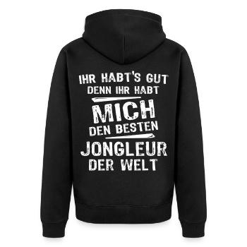 jongleur - Veste à capuche bio Premium Unisexe - noir - Dos - Nico (187cm)