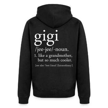 Chemise Grandma Drôle Gigi Definition - Veste à capuche bio Premium Unisexe - noir - Dos - Nico (187cm)