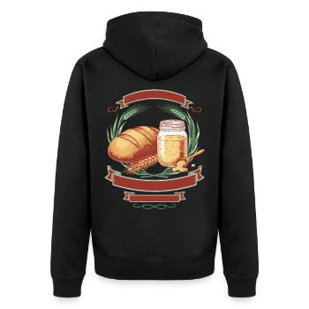 Sourdough Bread Baking Baker Sourdough Starter Jar - Unisex Premium Bio Zip Hoodie - Schwarz - Hinten - Nico (187cm)