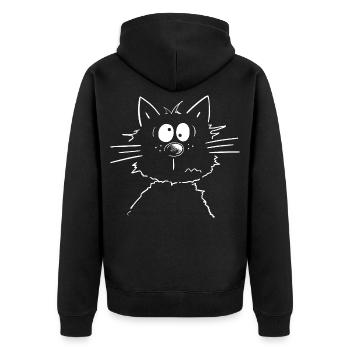 Funny Cats Sketch Cat Drawing - Unisex Premium Organic Zip Hoodie - black - Back - Nico (187cm)