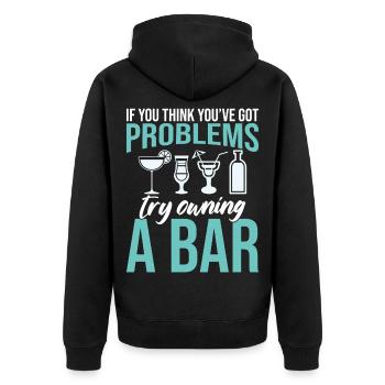 Bartender Pub Owner Bartending Bar Owner Barmaid - Unisex Premium Organic Zip Hoodie - black - Back - Nico (187cm)