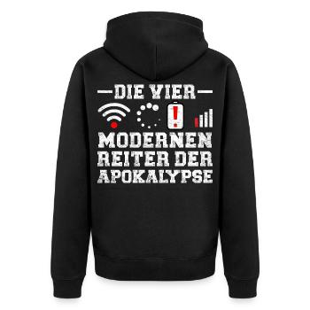 Computers THE FOUR HORSEMEN OF THE MODERN APOCALYPSE - Unisex Premium Organic Zip Hoodie - black - Back - Nico (187cm)