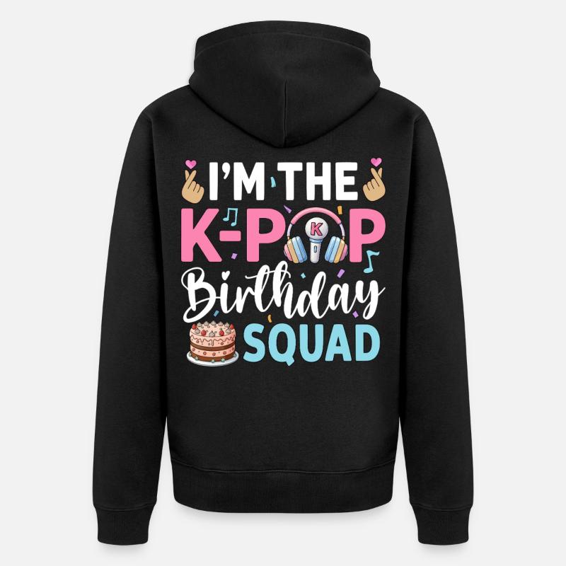 Je suis l’équipe d’anniversaire K-Pop - Veste à capuche bio Premium Unisexe - noir