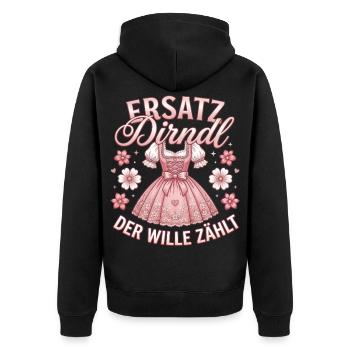 Traditional T-Shirt Women's Traditional Shirt Dirndl Shirt - Unisex Premium Organic Zip Hoodie - black - Back - Nico (187cm)
