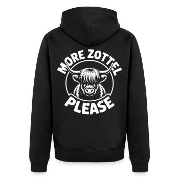 Highland Cow / Highland Beef – I Love Highlands - Unisex Premium Organic Zip Hoodie - black - Back - Nico (187cm)