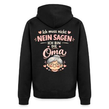 Mamie, je n’ai pas besoin de dire non, drôle - Veste à capuche bio Premium Unisexe - noir - Dos - Nico (187cm)