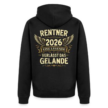 Pension Gift Man Retraite retraite 2026 Drôle - Veste à capuche bio Premium Unisexe - noir - Dos - Nico (187cm)