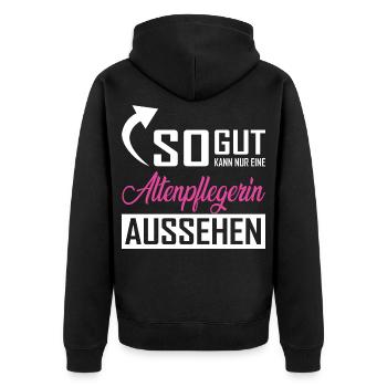 Seule une infirmière gériatrique peut avoir une telle allure - Veste à capuche bio Premium Unisexe - noir - Dos - Nico (187cm)
