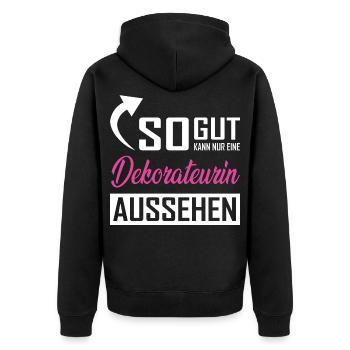 Seul un décorateur peut être aussi beau - Veste à capuche bio Premium Unisexe - noir - Dos - Nico (187cm)