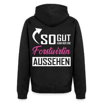 Seul un forestier peut être aussi beau - Veste à capuche bio Premium Unisexe - noir - Dos - Nico (187cm)