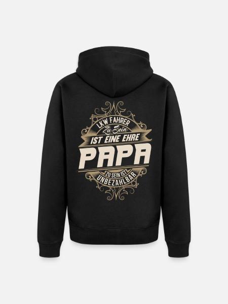 Lkw Fahrer Papa - Unisex Premium Bio Zip Hoodie - Schwarz