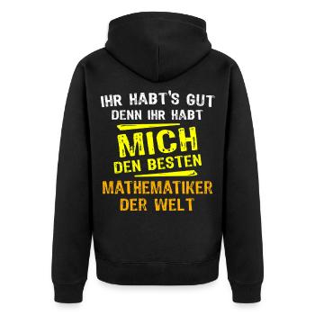 Matematicien Gift - Veste à capuche bio Premium Unisexe - noir - Dos - Nico (187cm)