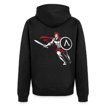 Spartiate Attaque Épée Bouclier Mascotte Spartan - Veste à capuche bio Premium Unisexe - noir - Dos - Nico (187cm)