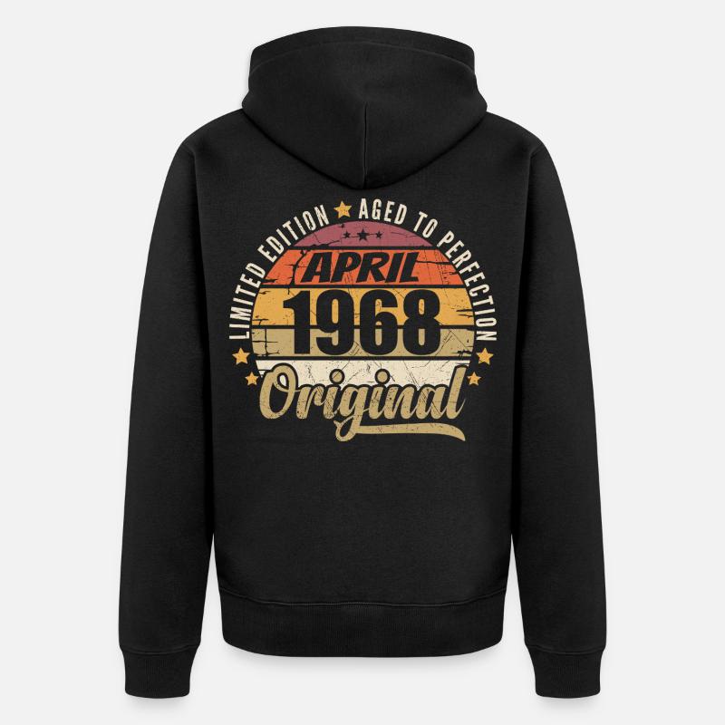 Cadeau D'anniversaire Avril 1968 - Veste à capuche bio Premium Unisexe - noir