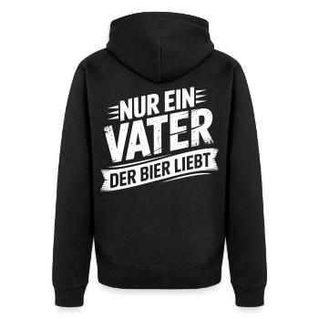 Juste un papa qui adore le t-shirt de la bière - Fête des pères - Veste à capuche bio Premium Unisexe - noir - Dos - Nico (187cm)