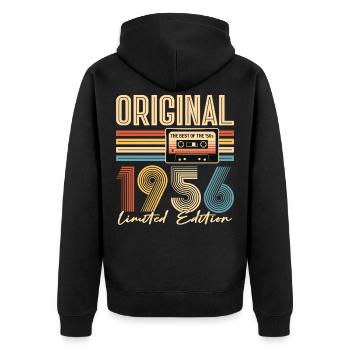 70th birthday, 70 years, original 1956 - Unisex Premium Organic Zip Hoodie - black - Back - Nico (187cm)