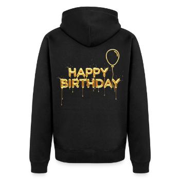 Joyeux anniversaire Liquid Gold - Noble anniversaire - Veste à capuche bio Premium Unisexe - noir - Dos - Nico (187cm)
