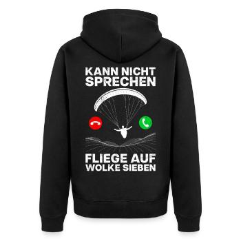 Vol en parapente JE NE PARLE PAS VOLER Drôle - Veste à capuche bio Premium Unisexe - noir - Dos - Nico (187cm)