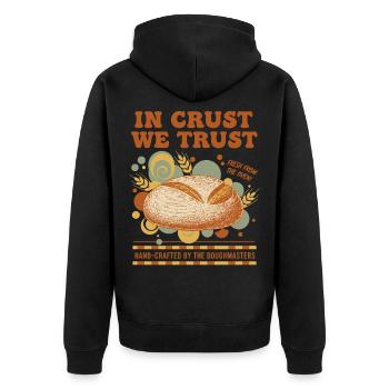 Pain au levain Pâtissier en pâte en pâte en laquelle nous avons confiance - Veste à capuche bio Premium Unisexe - noir - Dos - Nico (187cm)