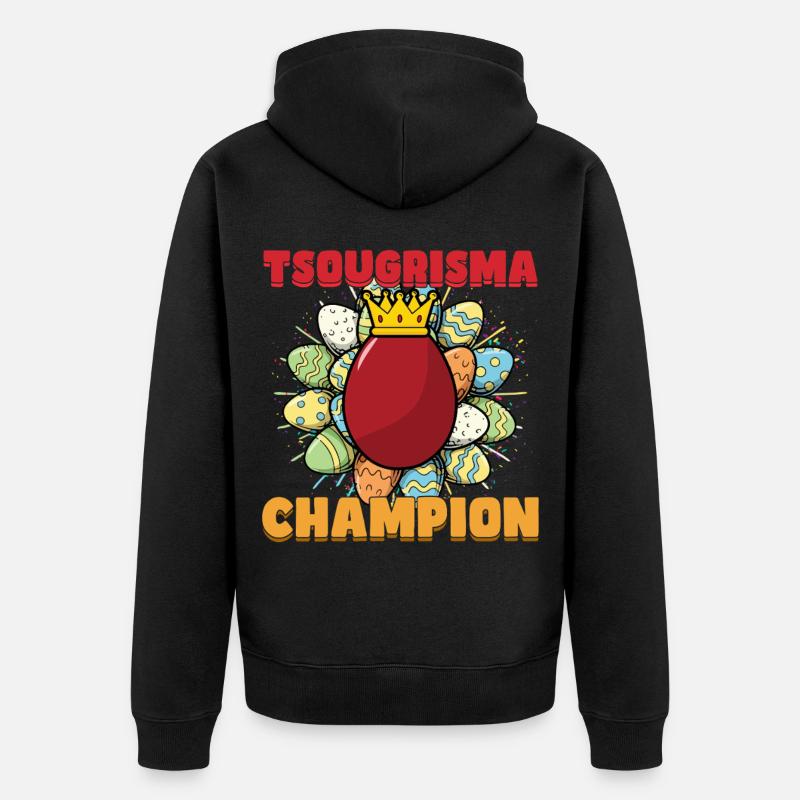 Tsougrisma Champion Gresk Påske - Premium økologisk unisex-hettejakke - svart