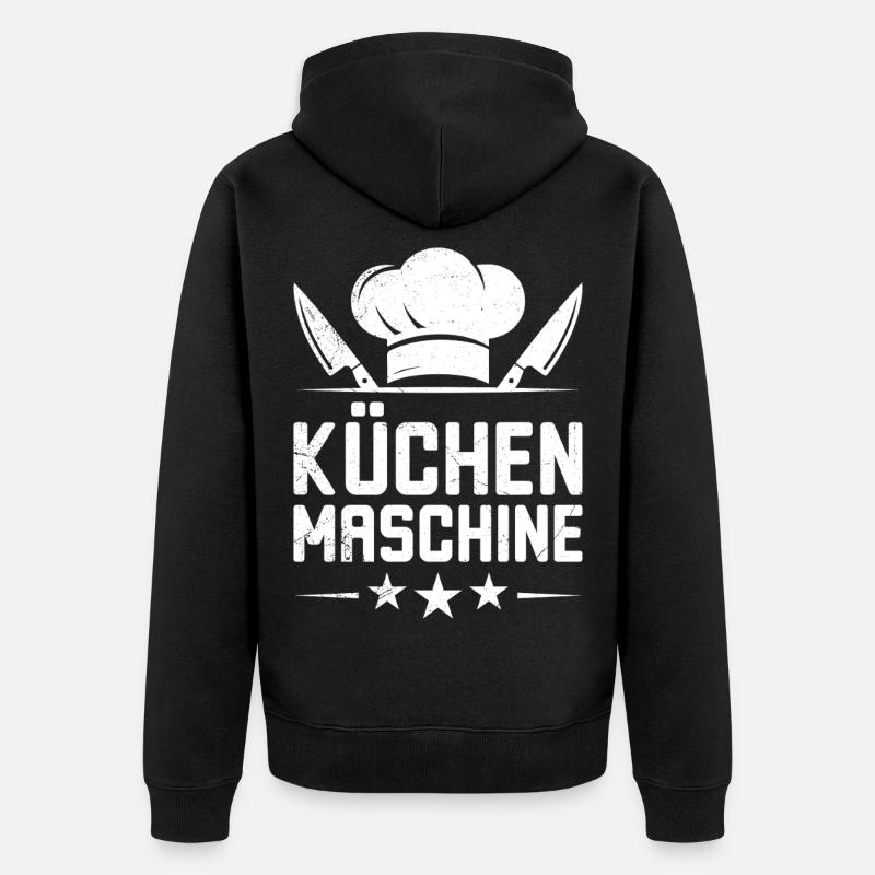 Chef's Clothes KITCHEN MACHINE Fun - Unisex Premium Organic Zip Hoodie - black