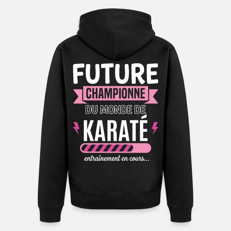 Future Championne De Karaté Karatéka - Veste à capuche bio Premium Unisexe - noir