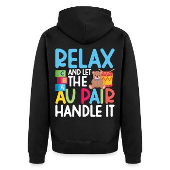 Au Pair Must Haves Babysitter Appreciation Nanny - Unisex Premium Organic Zip Hoodie - black - Back - Nico (187cm)