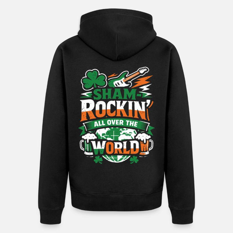 ShamRockin partout dans le monde - Veste à capuche bio Premium Unisexe - noir