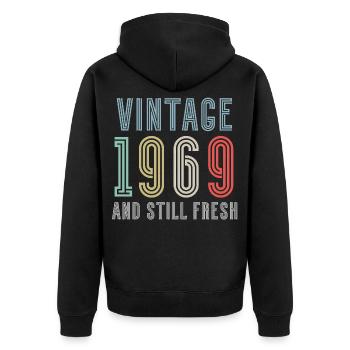 Millésime 1969 - Veste à capuche bio Premium Unisexe - noir - Dos - Nico (187cm)