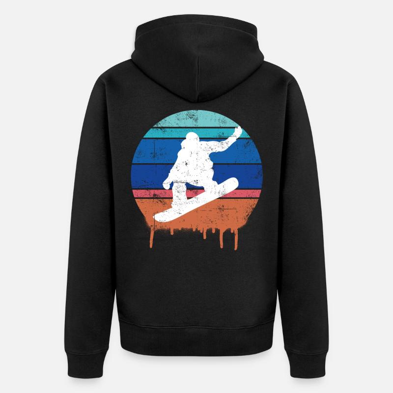 Snowboard rétro - Veste à capuche bio Premium Unisexe - noir