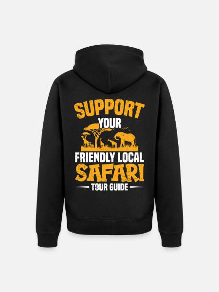 Safari-Guide Reisekostüm Afrikanisch - Unisex Premium Bio Zip Hoodie - Schwarz