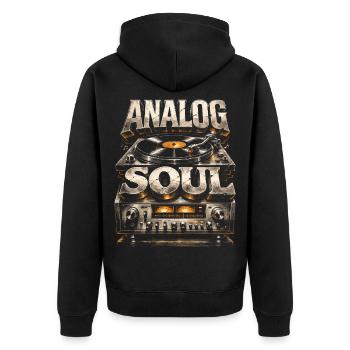 Collectionneur de vinyles, collectionneur de disques Analog Soul - Veste à capuche bio Premium Unisexe - noir - Dos - Nico (187cm)