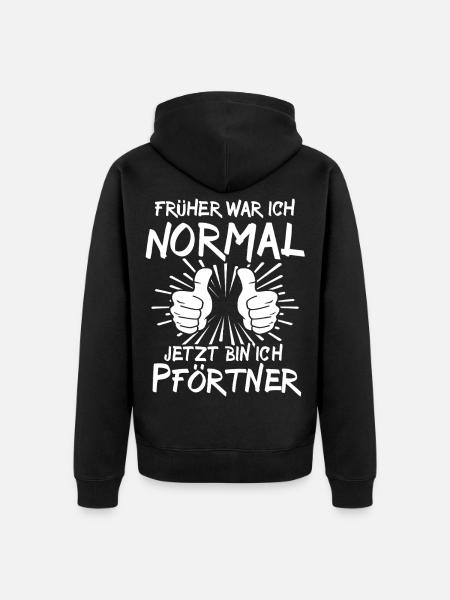 Pförtner - Unisex Premium Bio Zip Hoodie - Schwarz