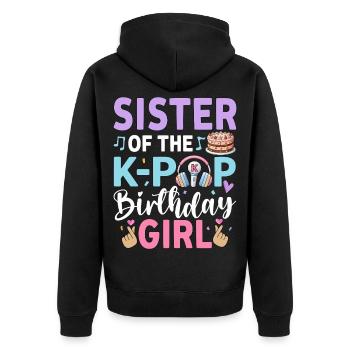 Sœur de la fille d’anniversaire de la K-Pop - Veste à capuche bio Premium Unisexe - noir - Dos - Nico (187cm)